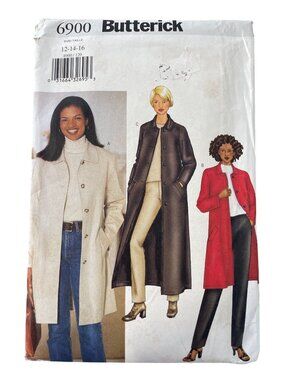 Y2K Butterick 6900 Sewing Pattern Size 12-14-16 Jackets & Coats Loose Fit UNCUT